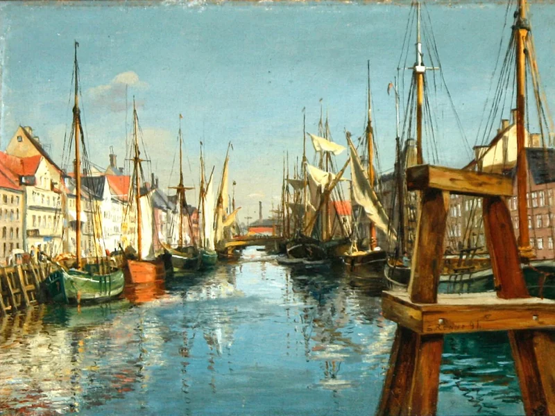 1868-Svend Rønne - Uno scorcio del canale a Nyhavn, 1891